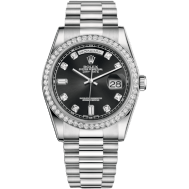 Day-Date 36 Platinum Diamonds / President / Black Diamonds