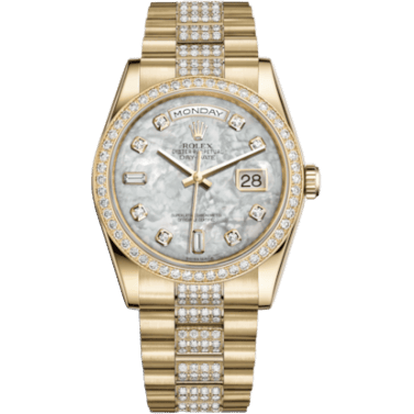 Day-Date 36 Yellow Gold Diamonds / President Diamonds / MOP