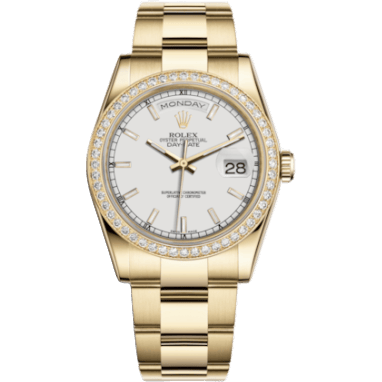 Day-Date 36 Yellow Gold Diamonds / Oyster / White