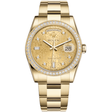 Day-Date 36 Yellow Gold Diamonds / Oyster / Champagne Computer