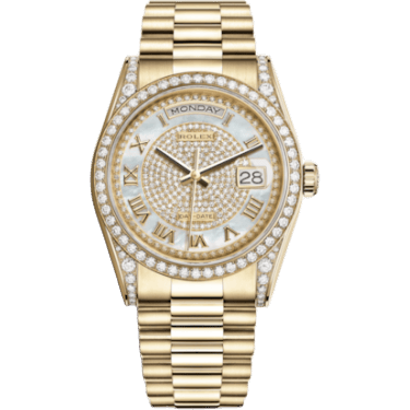 Day-Date 36 Yellow Gold Diamonds / President / Paved Roman