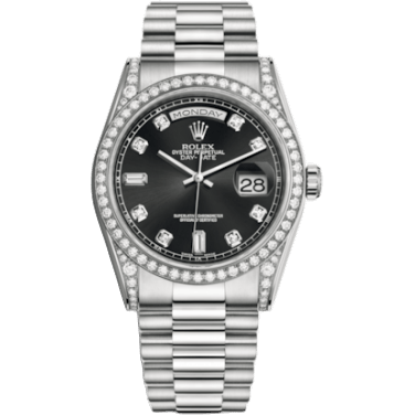 Day-Date 36 White Gold Diamonds / President / Black Diamond