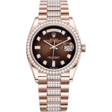Day-Date 36 Everose Gold / Diamond / Brown Ombré - Diamond / President - Diamond