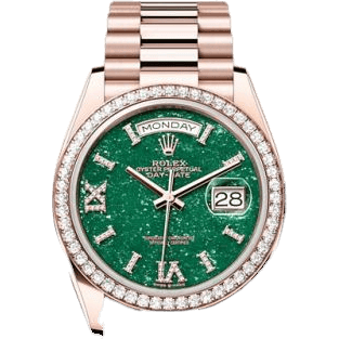 Day-Date 36 Everose Gold - Diamond / Green Aventurine / President