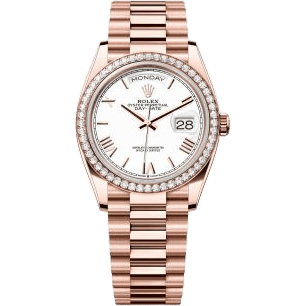 Day-Date 36 Everose Gold / Diamond / White - Roman / President