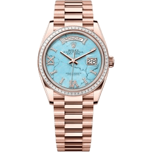 Day-Date 36 Everose Gold - Baguette / Turquoise / President - Diamond