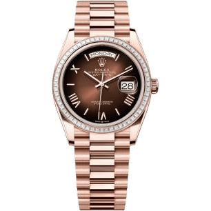 Day-Date 36 Everose Gold - Baguette / Brown Ombré - Roman / President