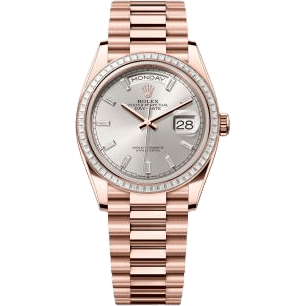 Day-Date 36 Everose Gold - Baguette / Silver - Baguette / President