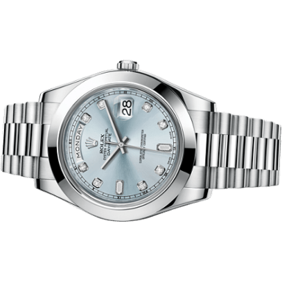 Day-Date II Platinum Silver Diamonds