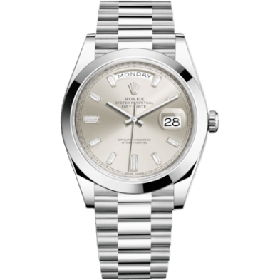 Day-Date 40 Platinum / Silver - Diamond