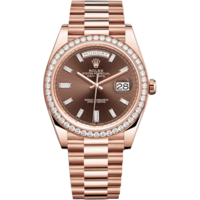 Day-Date 40 Everose - Diamond / Chocolate - Baguette