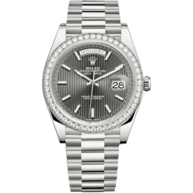 Day-Date 40 White Gold - Diamond / Grey Tuxedo