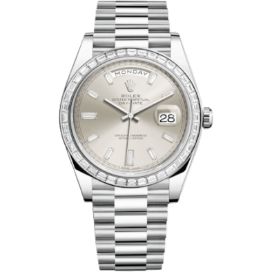 Day-Date 40 Platinum - Baguette / Silver - Baguette