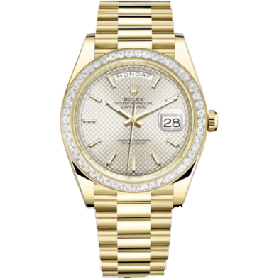 Day-Date 40 Yellow Gold - Baguette / Silver