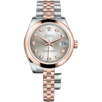 Datejust 31 Rolesor Everose Domed / Jubilee / Silver Diamonds