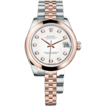Datejust 31 Rolesor Everose Domed / Jubilee / White Diamonds
