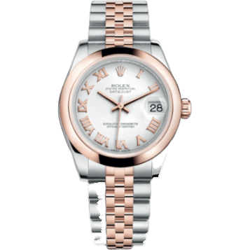 Datejust 31 Rolesor Everose Domed / Jubilee / White Roman