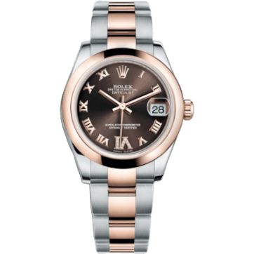 Datejust 31 Rolesor Everose Domed / Oyster / Chocolate Roman