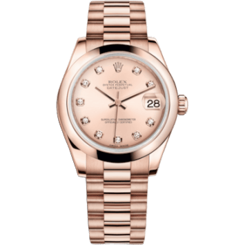 Datejust 31 Everose Domed / President / Pink Diamond