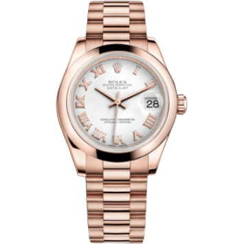 Datejust 31 Everose Domed / President / White Roman