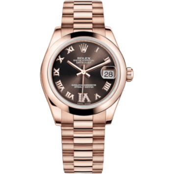 Datejust 31 Everose Domed / President / Chocolate Roman