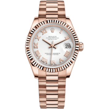 Datejust 31 Everose Fluted / President / White Roman