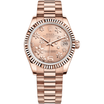 Datejust 31 Everose Fluted / President / Pink Floral