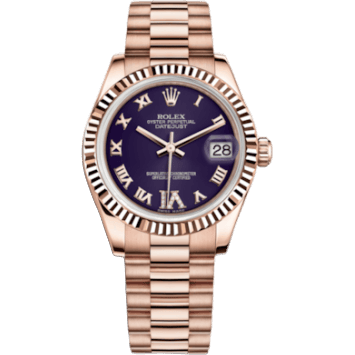Datejust 31 Everose Fluted / President / Purple Roman