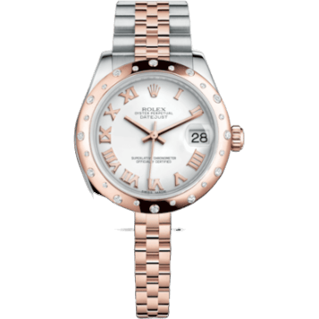 Datejust 31 Rolesor Everose Domed Diamond / Jubilee / White Roman
