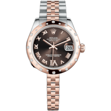 Datejust 31 Rolesor Everose Domed Diamond / Jubilee / Chocolate Roman