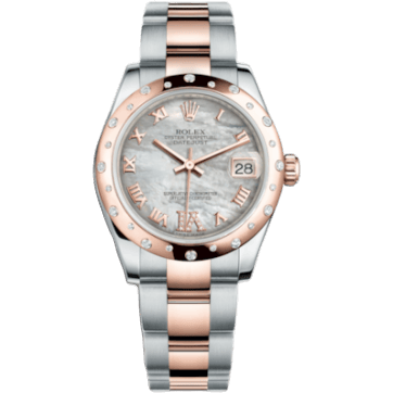 Datejust 31 Rolesor Everose Domed Diamond / Oyster / MOP Roman
