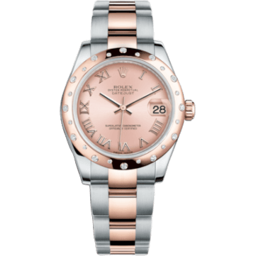 Datejust 31 Rolesor Everose Domed Diamond / Oyster / Pink Roman