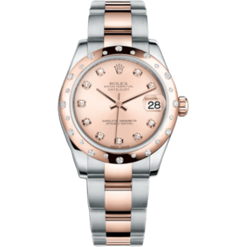 Datejust 31 Rolesor Everose Domed Diamond / Oyster / Pink Diamond