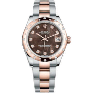 Datejust 31 Rolesor Everose Domed Diamond / Oyster / Black MOP