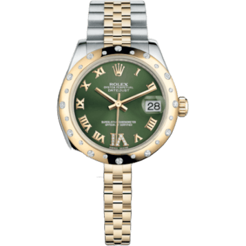 Datejust 31 Rolesor Yellow Domed Diamond / Jubilee / Olive Roman