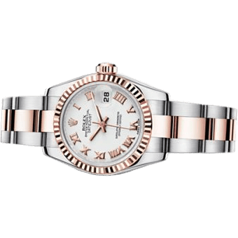 Lady-Datejust 26 Rolesor Everose Fluted White Oyster
