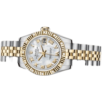 Lady-Datejust 26 Rolesor Fluted Diamond Mother-of-Pearl