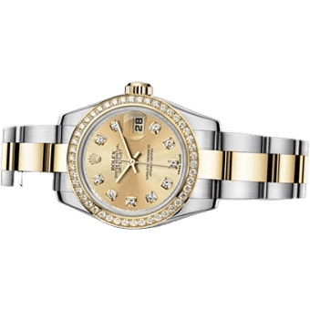 Lady-Datejust 26 Rolesor Diamond Champagne Diamond Oyster