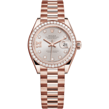 Lady-Datejust 28 Everose Diamond / President / Sundust Diamond