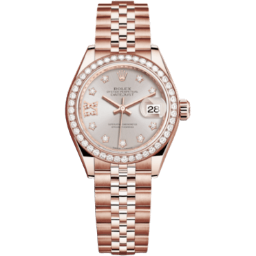 Lady-Datejust 28 Everose Diamond / Jubilee / Sundust Diamond