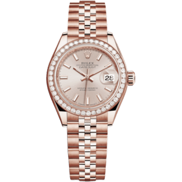 Lady-Datejust 28 Everose Diamond / Jubilee / Sundust