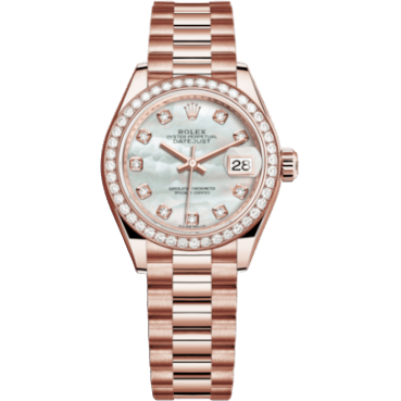 Lady-Datejust 28 Everose Diamond / President / MOP