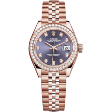 Lady-Datejust 28 Everose Diamond / Jubilee / Aubergine