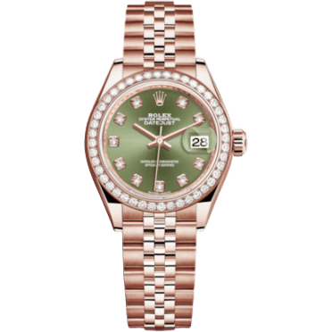 Lady-Datejust 28 Everose Diamond / Jubilee / Olive Diamond