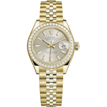Lady-Datejust 28 Yellow Gold Diamond / Jubilee / Silver