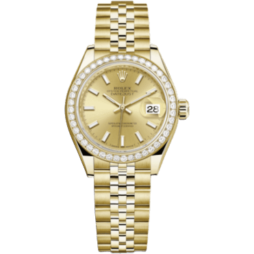 Lady-Datejust 28 Yellow Gold Diamond / Jubilee / Champagne