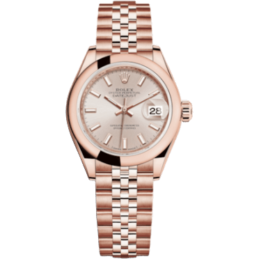 Lady-Datejust 28 Everose Domed / Jubilee / Sundust