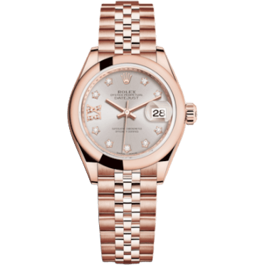 Lady-Datejust 28 Everose Domed / Jubilee / Sundust Diamond