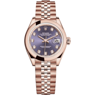 Lady-Datejust 28 Everose Domed / Jubilee / Aubergine