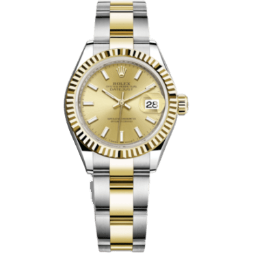 Lady-Datejust 28 Rolesor Yellow Fluted / Oyster / Champagne